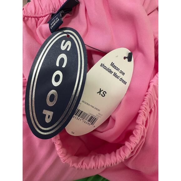 Scoop pink green one shoulder tiered maxi dress size XS - Picture 6 of 15